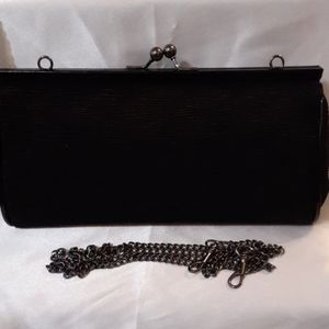 J Rene Purse, in Black pleated fabric,  Gorgeous